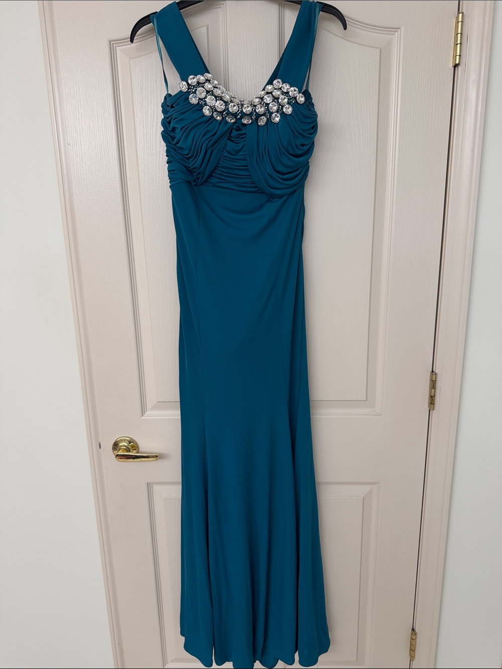 Turquoise Maxi Dress Embellished. Size 8
